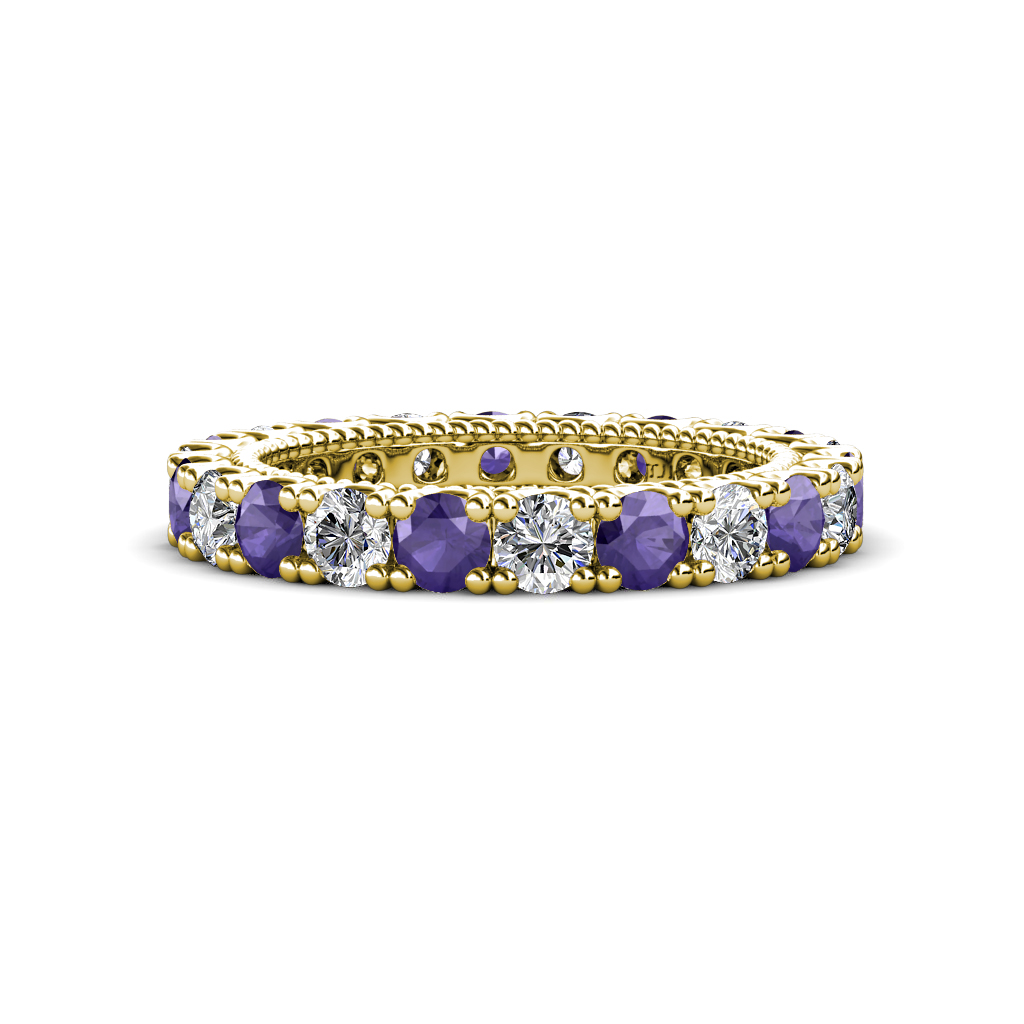 Ellen  1.82 ctw Iolite and Diamond Eternity Band 
