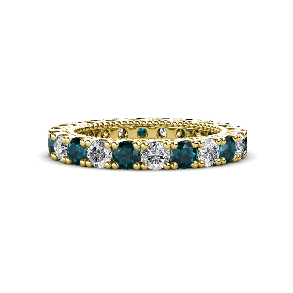 Ellen  1.98 ctw London Blue Topaz and Diamond Eternity Band 