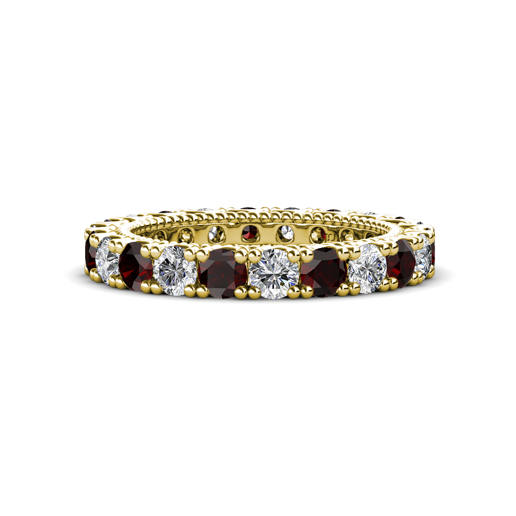Ellen 2.15 ctw Red Garnet and Lab Grown Diamond Eternity Band 