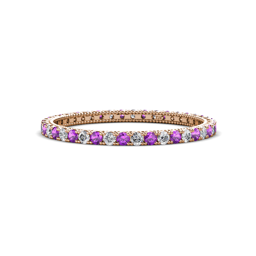 Ellen 0.65 ctw Amethyst and Natural Diamond Eternity Band 