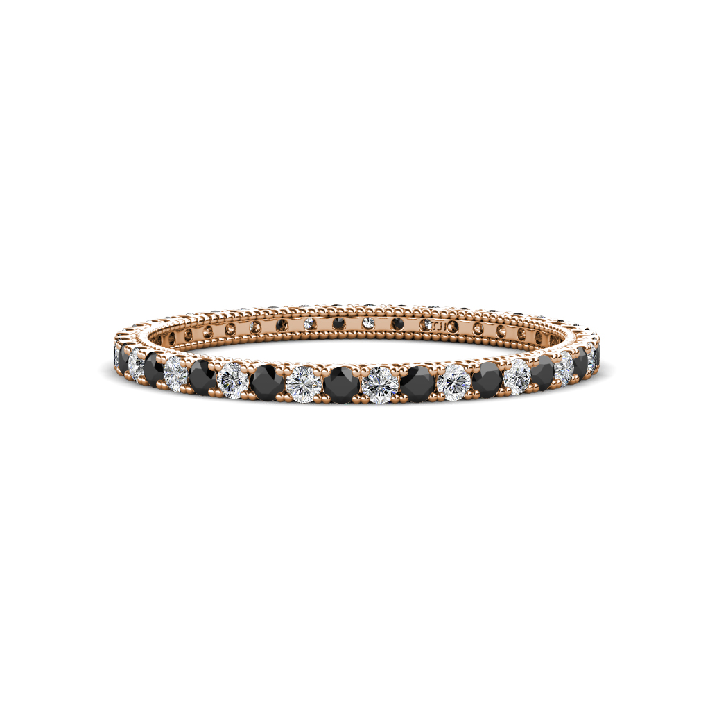 Ellen 0.74 ctw Black Diamond and Natural Diamond Eternity Band 