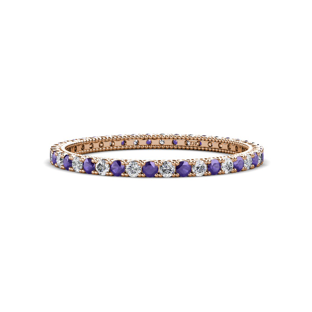 Ellen 0.65 ctw Iolite and Natural Diamond Eternity Band 