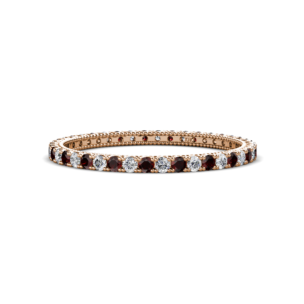 Ellen 0.74 ctw Red Garnet and Natural Diamond Eternity Band 