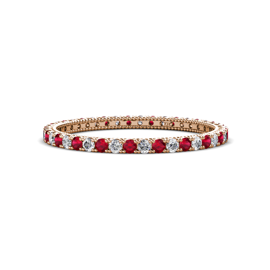 Ellen 0.74 ctw Ruby and Natural Diamond Eternity Band 