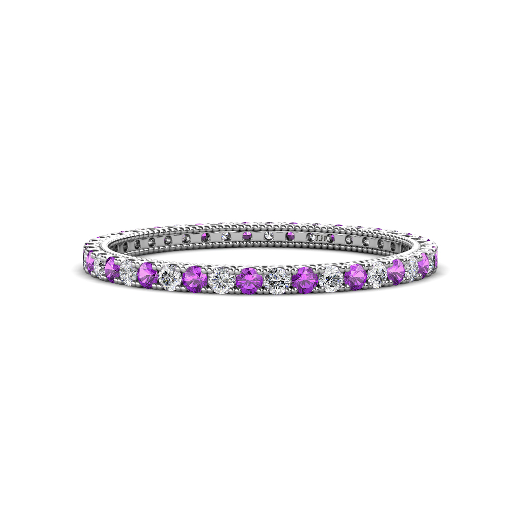 Ellen 0.65 ctw Amethyst and Natural Diamond Eternity Band 