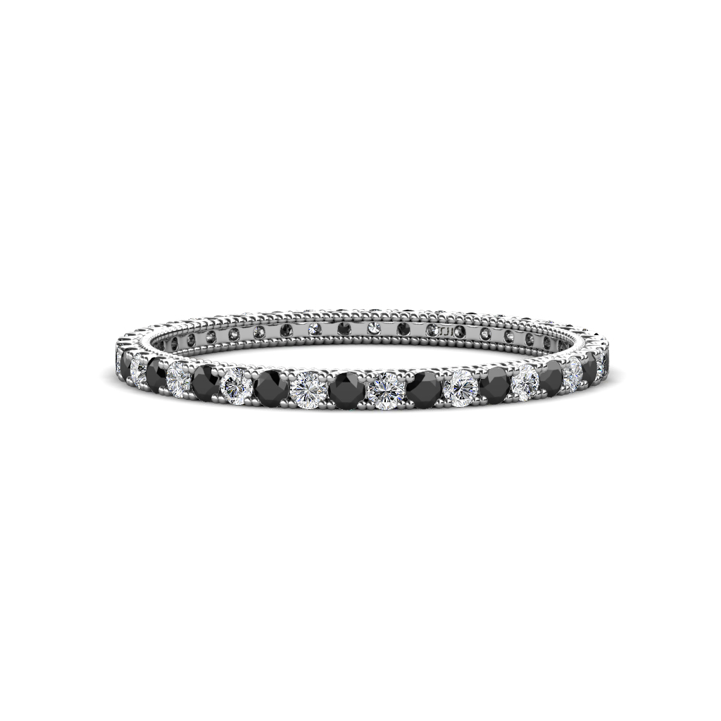 Ellen 0.74 ctw Black Diamond and Natural Diamond Eternity Band 