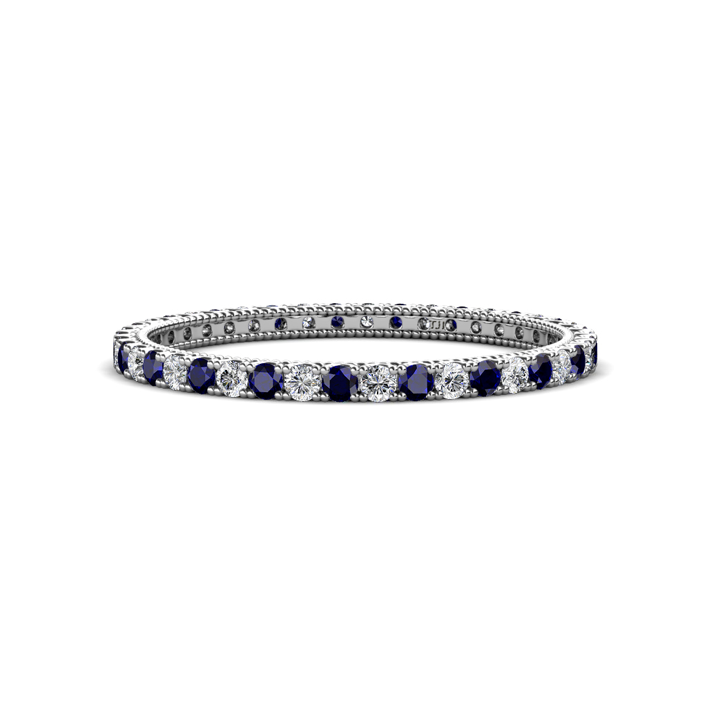Ellen 0.74 ctw Blue Sapphire and Natural Diamond Eternity Band 