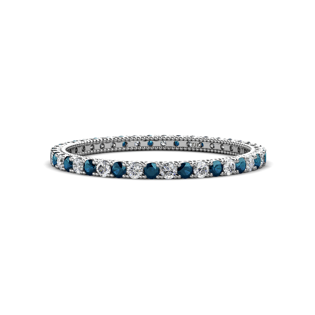 Ellen 0.72 ctw Blue Diamond and Natural Diamond Eternity Band 