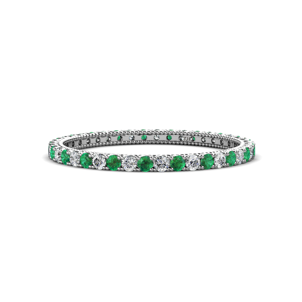 Ellen 0.65 ctw Emerald and Natural Diamond Eternity Band 
