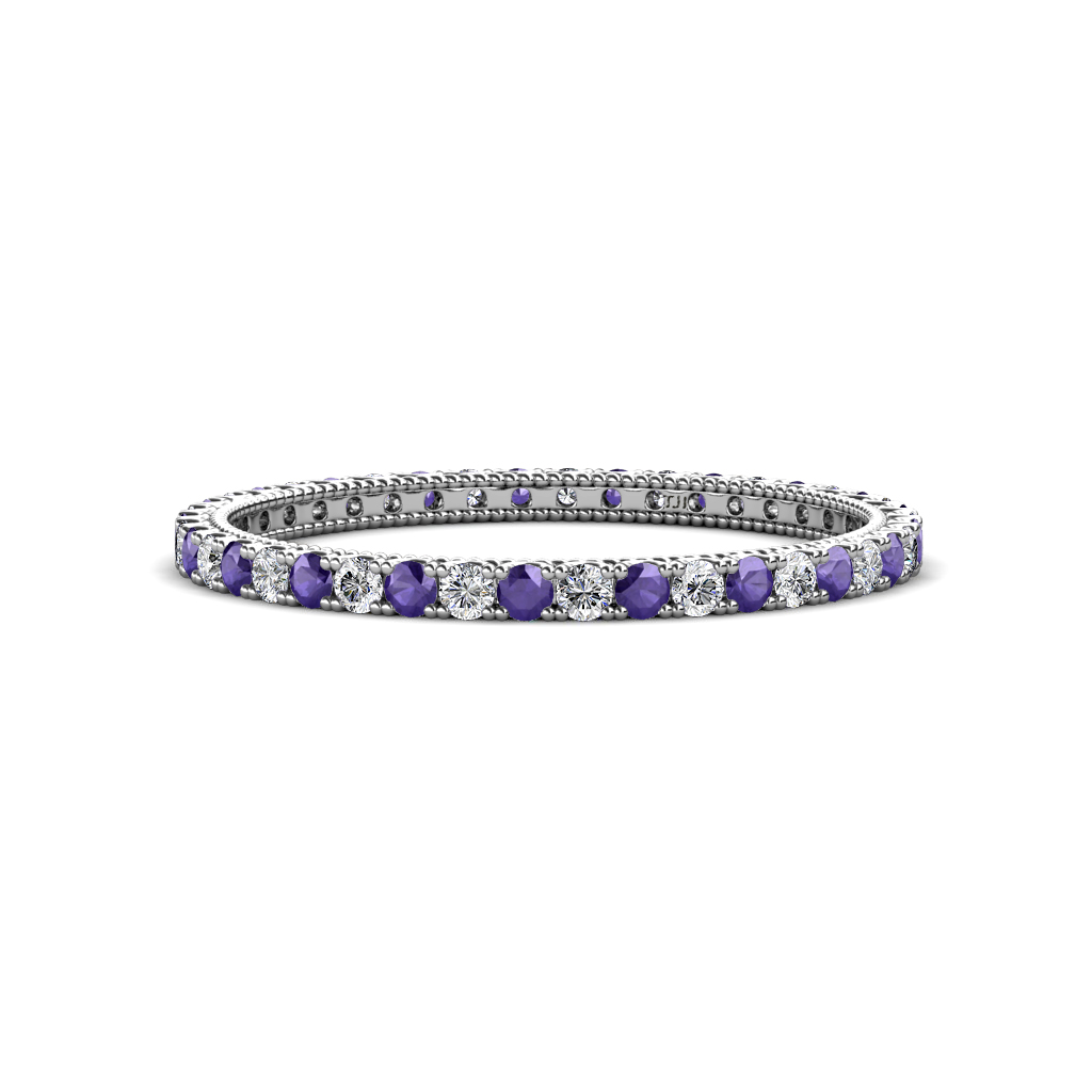Ellen 0.65 ctw Iolite and Natural Diamond Eternity Band 