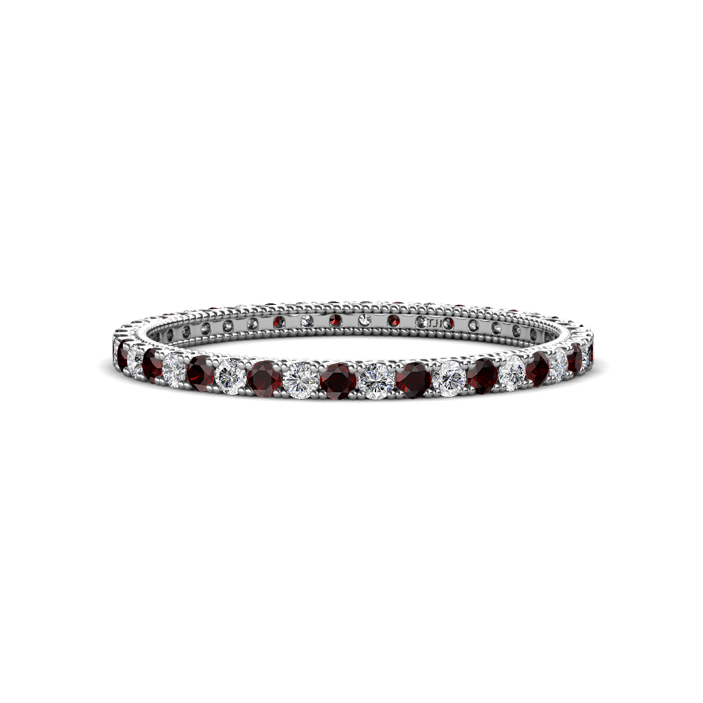 Ellen 0.74 ctw Red Garnet and Natural Diamond Eternity Band 