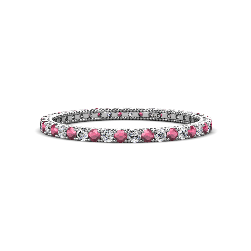 Ellen 0.74 ctw Rhodolite Garnet and Natural Diamond Eternity Band 