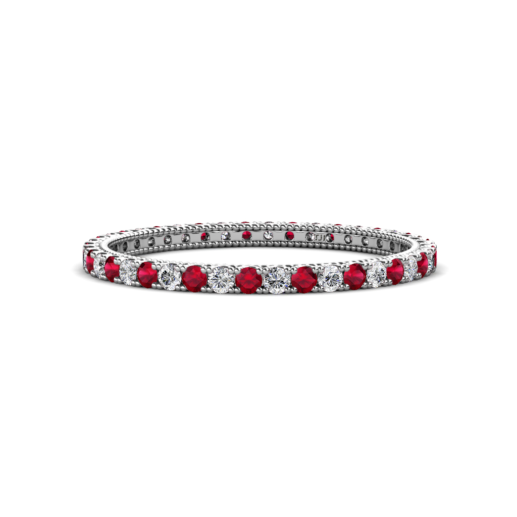 Ellen 0.74 ctw Ruby and Natural Diamond Eternity Band 