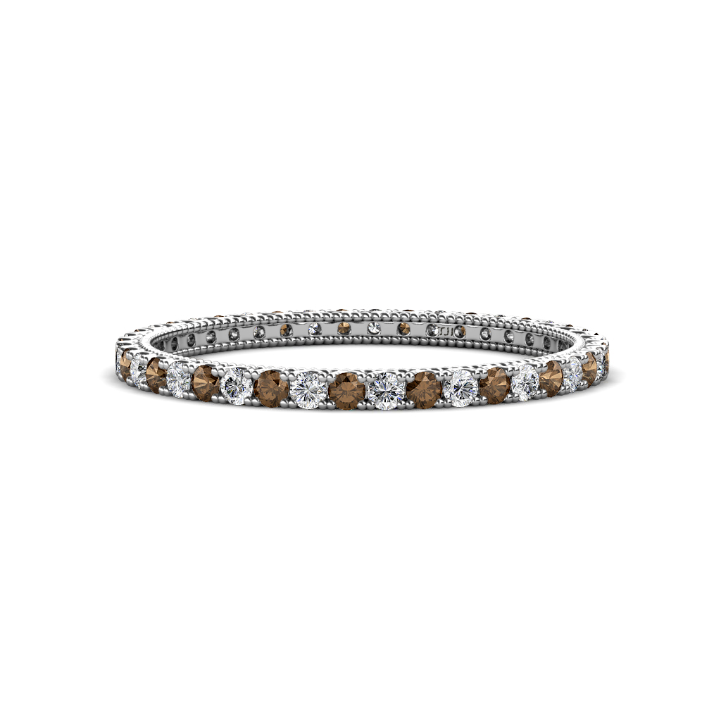 Ellen 0.72 ctw Smoky Quartz and Natural Diamond Eternity Band 