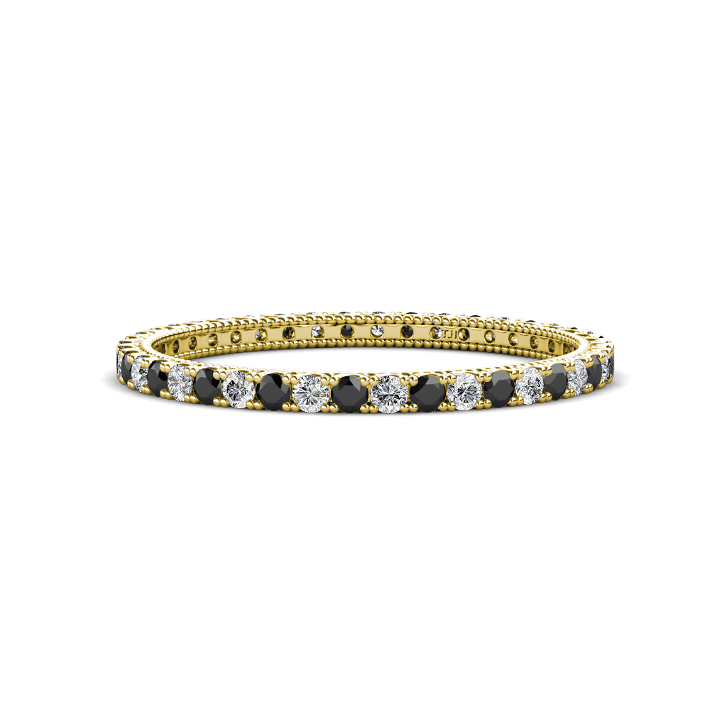 Ellen 0.74 ctw Black Diamond and Natural Diamond Eternity Band 