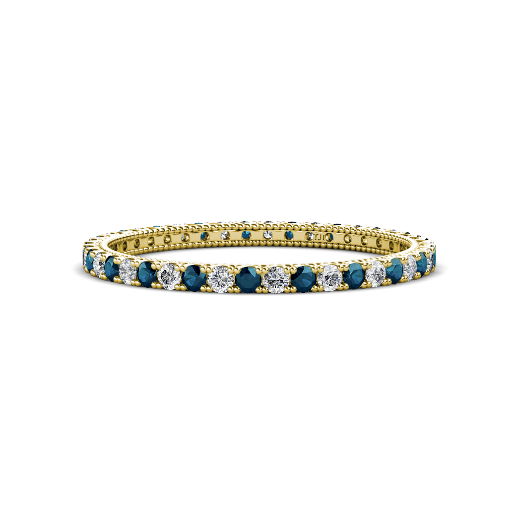 Ellen 0.72 ctw Blue Diamond and Natural Diamond Eternity Band 