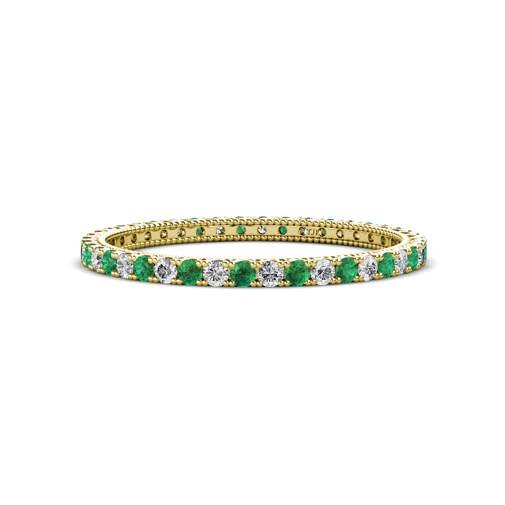 Ellen 0.65 ctw Emerald and Natural Diamond Eternity Band 