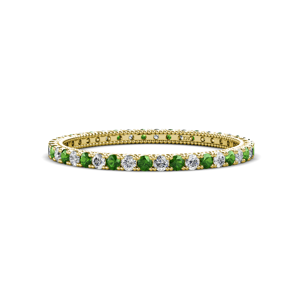 Ellen 0.74 ctw Green Garnet and Natural Diamond Eternity Band 