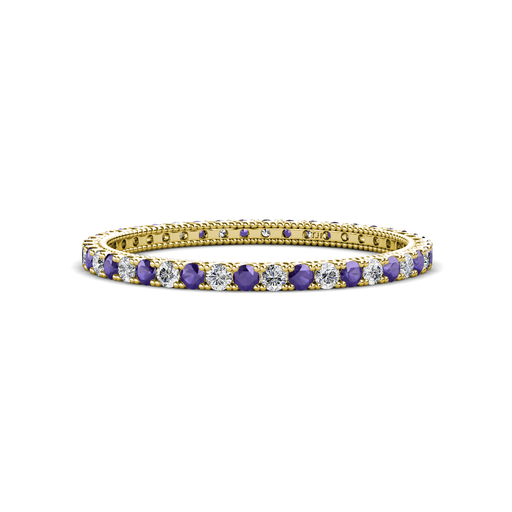 Ellen 0.65 ctw Iolite and Natural Diamond Eternity Band 