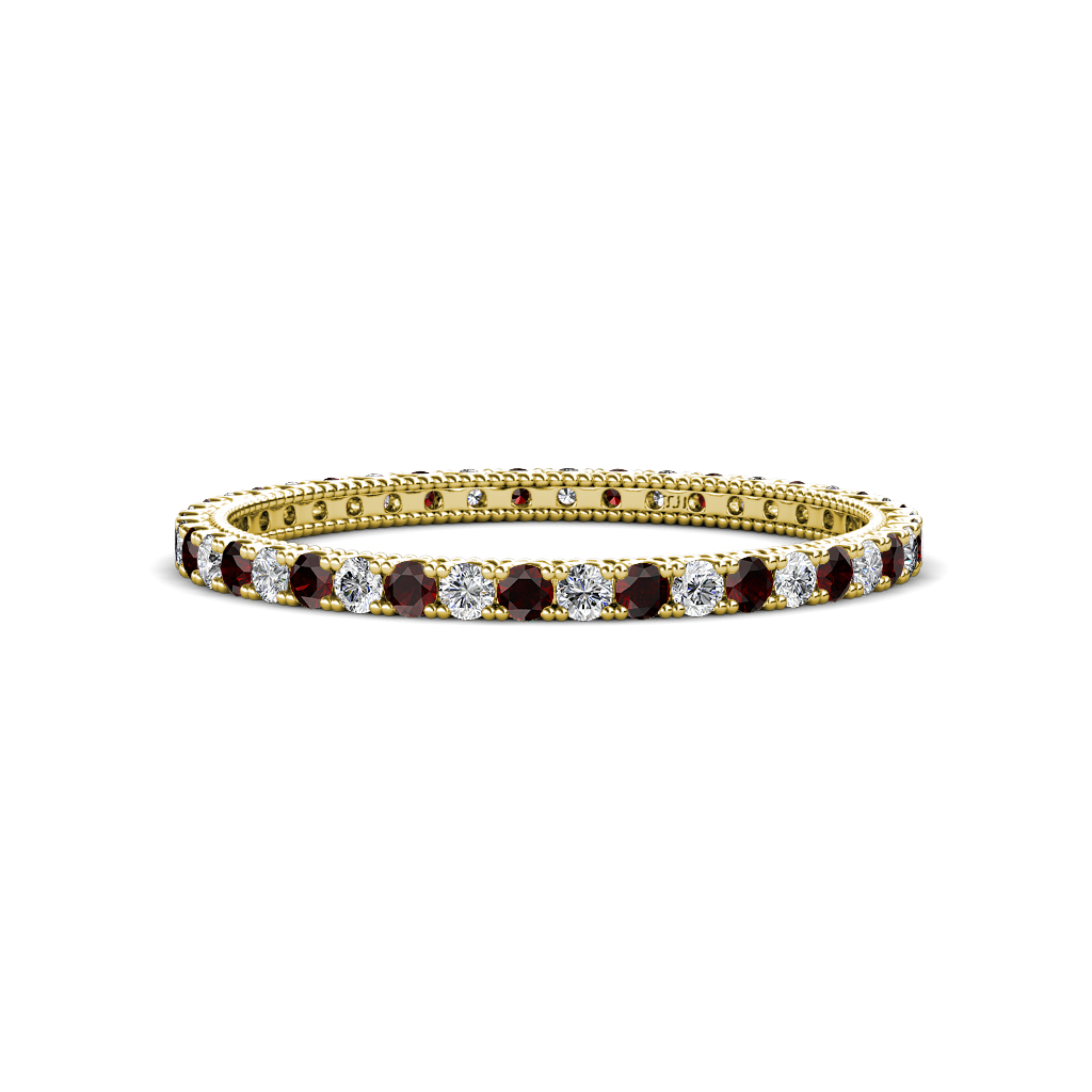 Ellen 0.74 ctw Red Garnet and Natural Diamond Eternity Band 