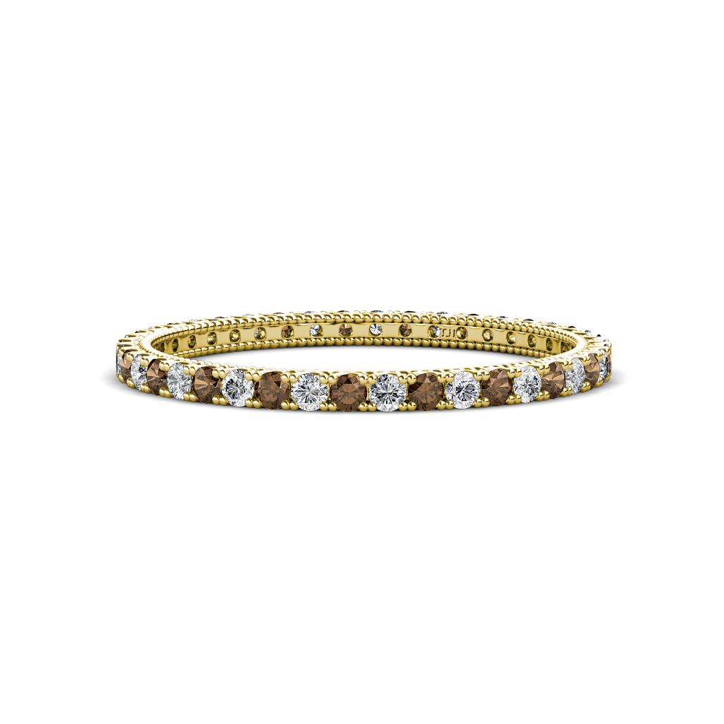Ellen 0.72 ctw Smoky Quartz and Natural Diamond Eternity Band 