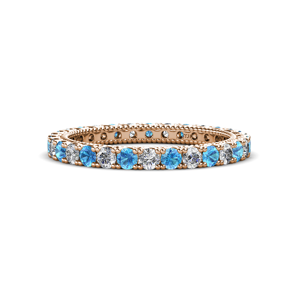 Ellen 1.36 ctw Blue Topaz and Lab Grown Diamond Eternity Band 