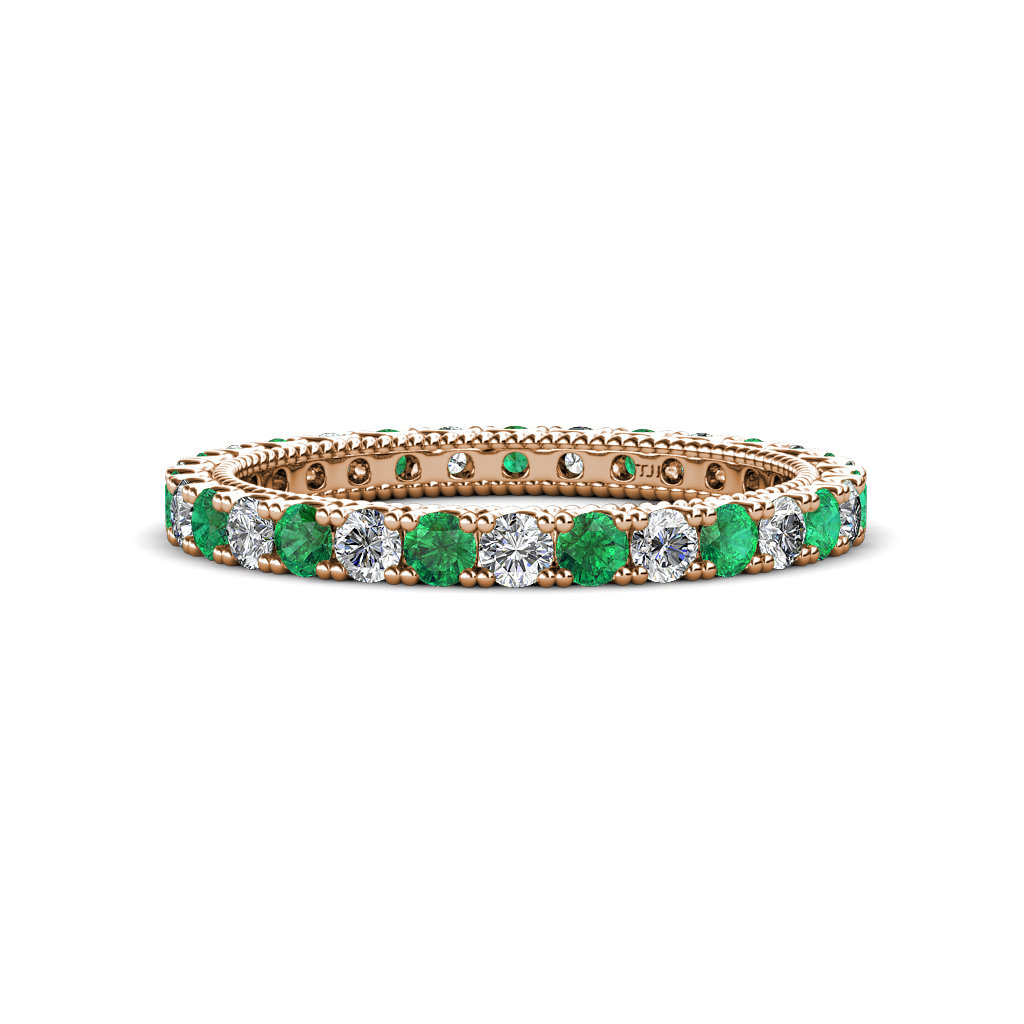 Ellen 1.23 ctw Emerald and Lab Grown Diamond Eternity Band 