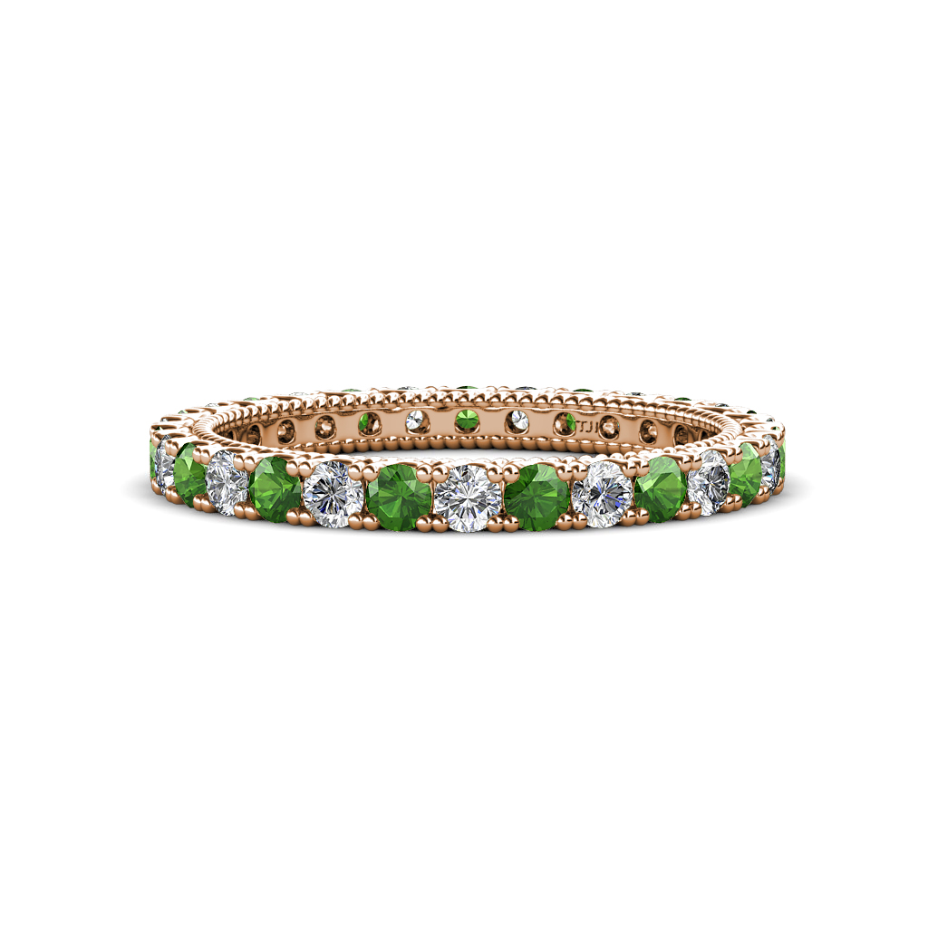 Ellen 1.59 ctw Green Garnet and Lab Grown Diamond Eternity Band 