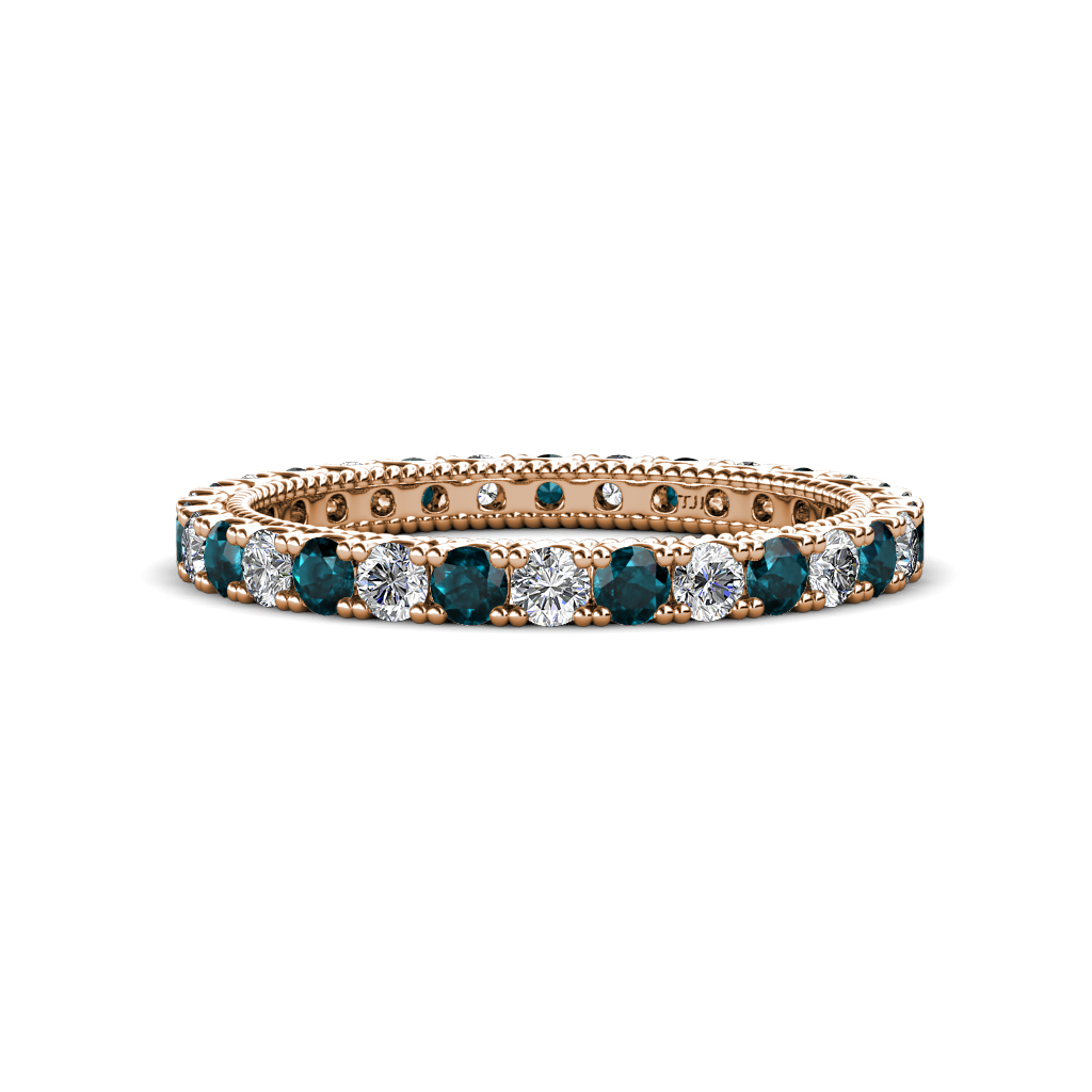 Ellen 1.42 ctw London Blue Topaz and Lab Grown Diamond Eternity Band 