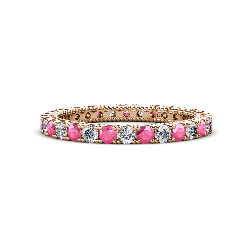 Ellen 1.23 ctw Pink Tourmaline and Lab Grown Diamond Eternity Band 