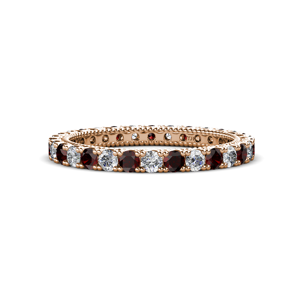 Ellen 1.59 ctw Red Garnet and Lab Grown Diamond Eternity Band 