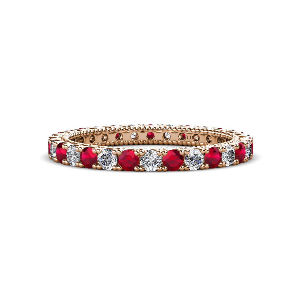 Ellen 1.49 ctw Ruby and Lab Grown Diamond Eternity Band 