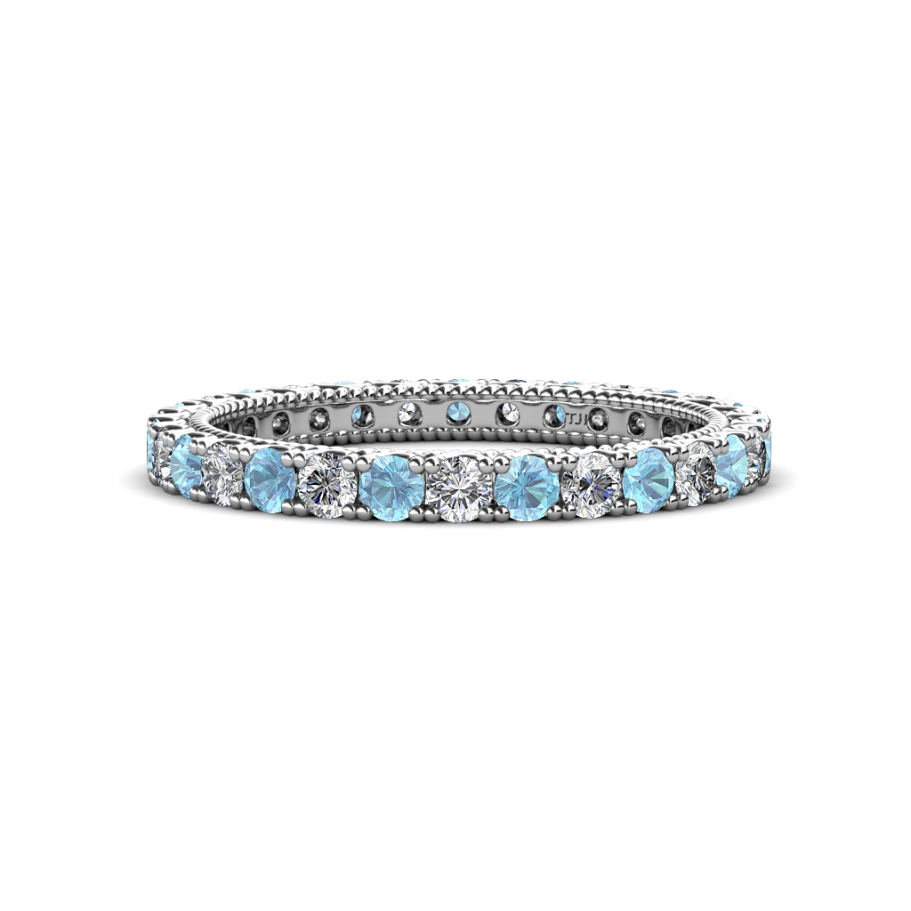 Ellen 1.23 ctw Aquamarine and Lab Grown Diamond Eternity Band 