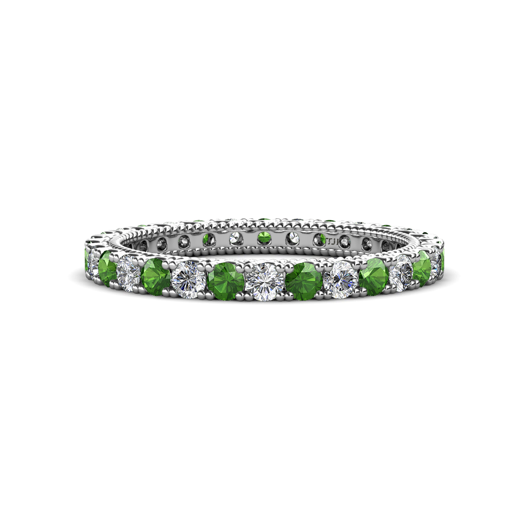 Ellen 1.59 ctw Green Garnet and Lab Grown Diamond Eternity Band 