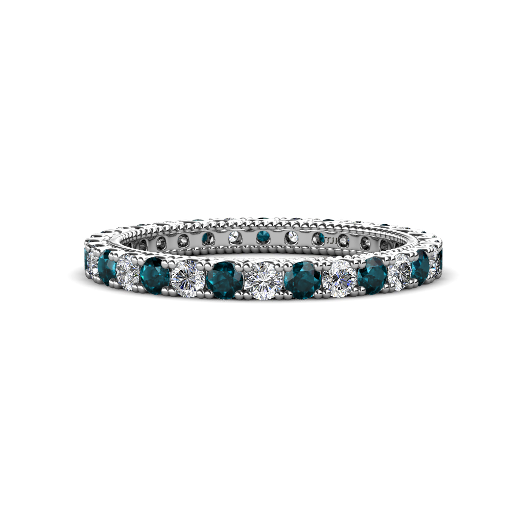 Ellen 1.42 ctw London Blue Topaz and Lab Grown Diamond Eternity Band 