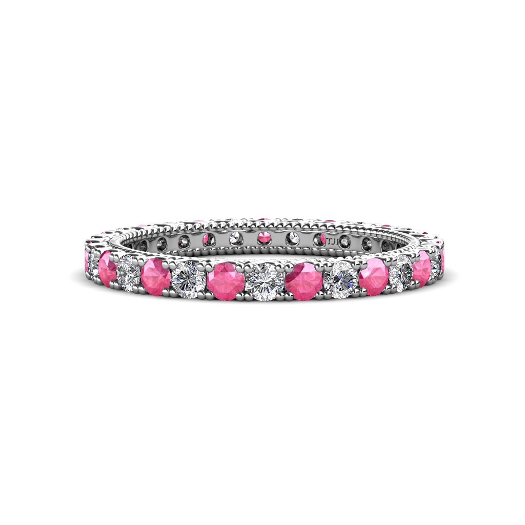 Ellen 1.23 ctw Pink Tourmaline and Lab Grown Diamond Eternity Band 