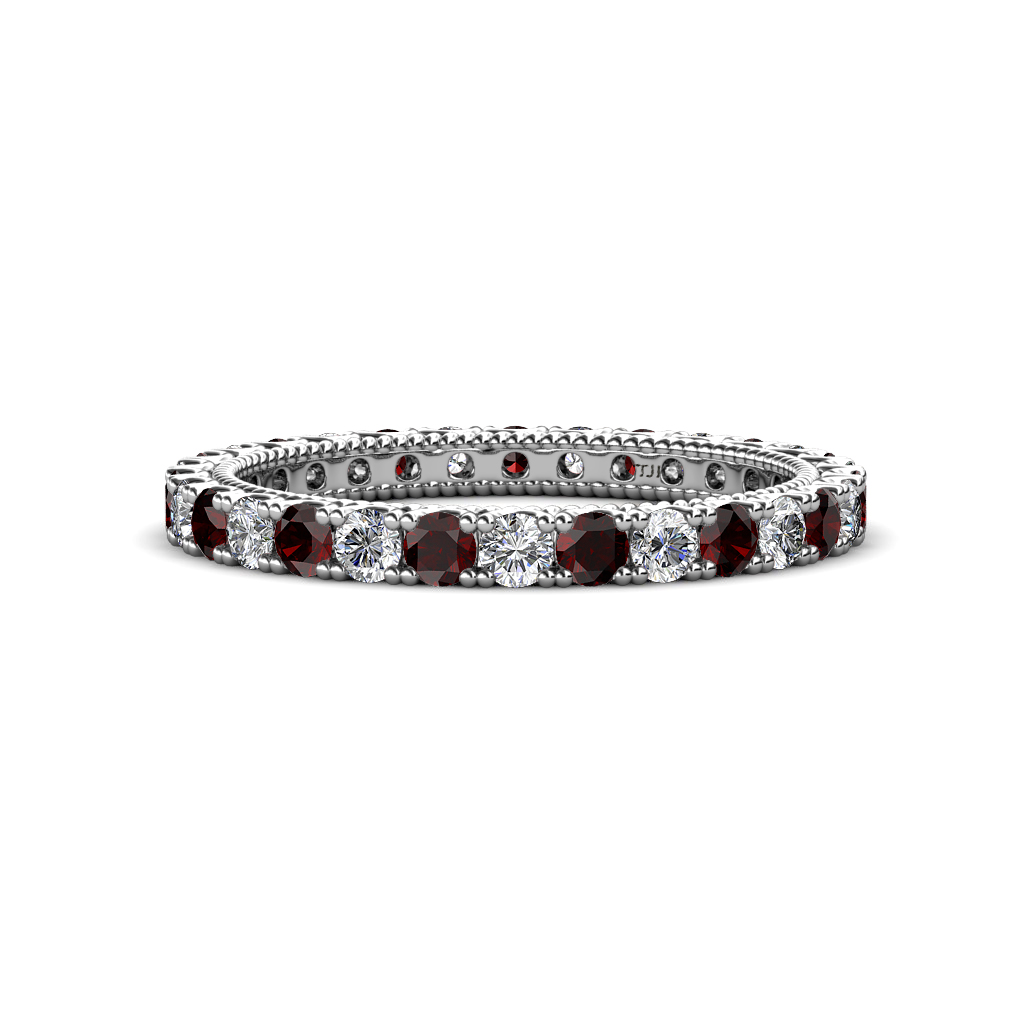 Ellen 1.59 ctw Red Garnet and Natural Diamond Eternity Band 