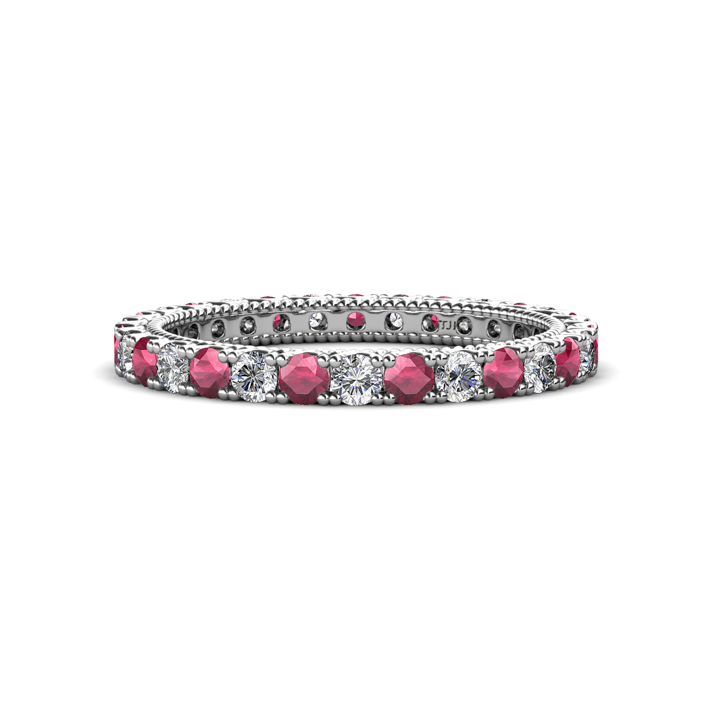 Ellen 1.59 ctw Rhodolite Garnet and Lab Grown Diamond Eternity Band 