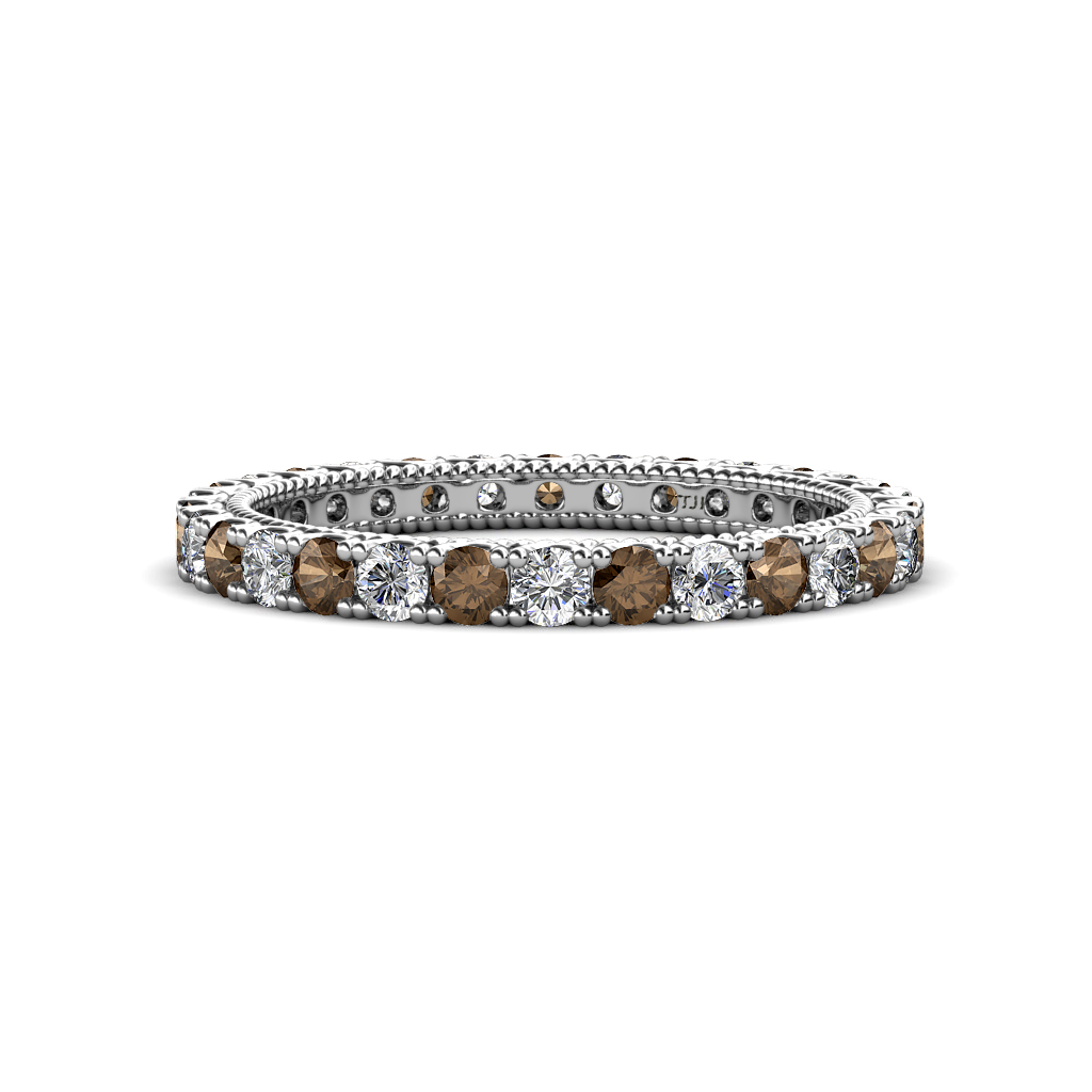 Ellen 1.42 ctw Smoky Quartz and Lab Grown Diamond Eternity Band 
