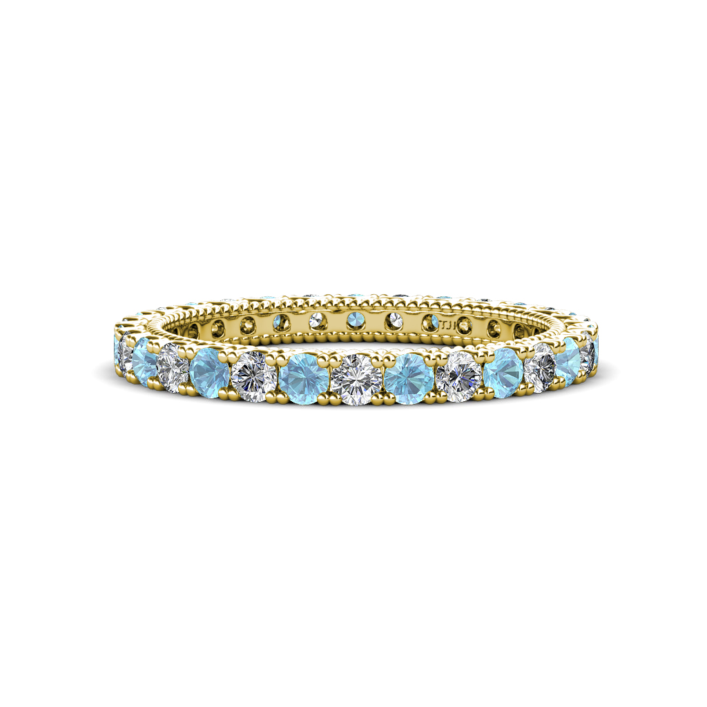 Ellen 1.23 ctw Aquamarine and Lab Grown Diamond Eternity Band 