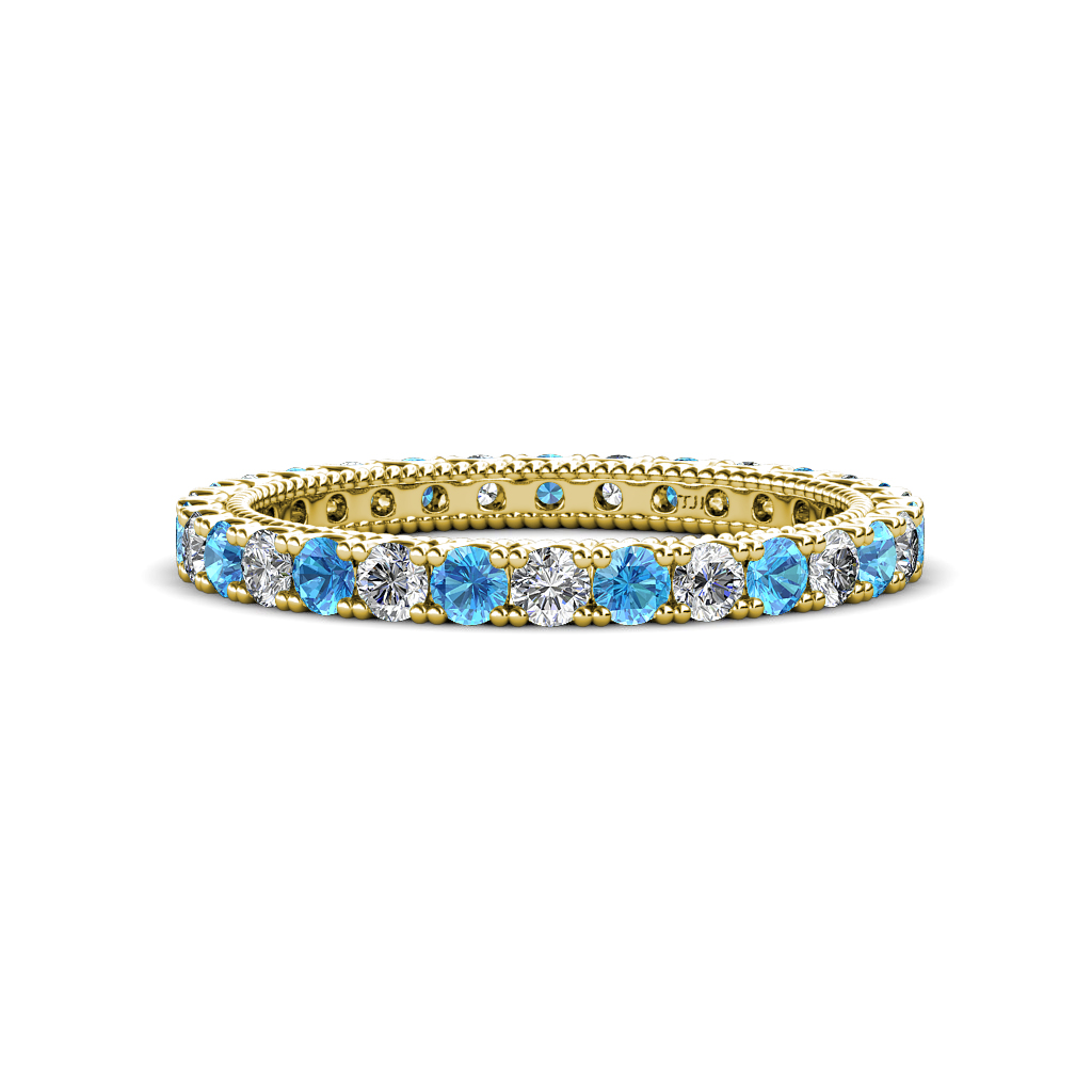Ellen 1.36 ctw Blue Topaz and Lab Grown Diamond Eternity Band 