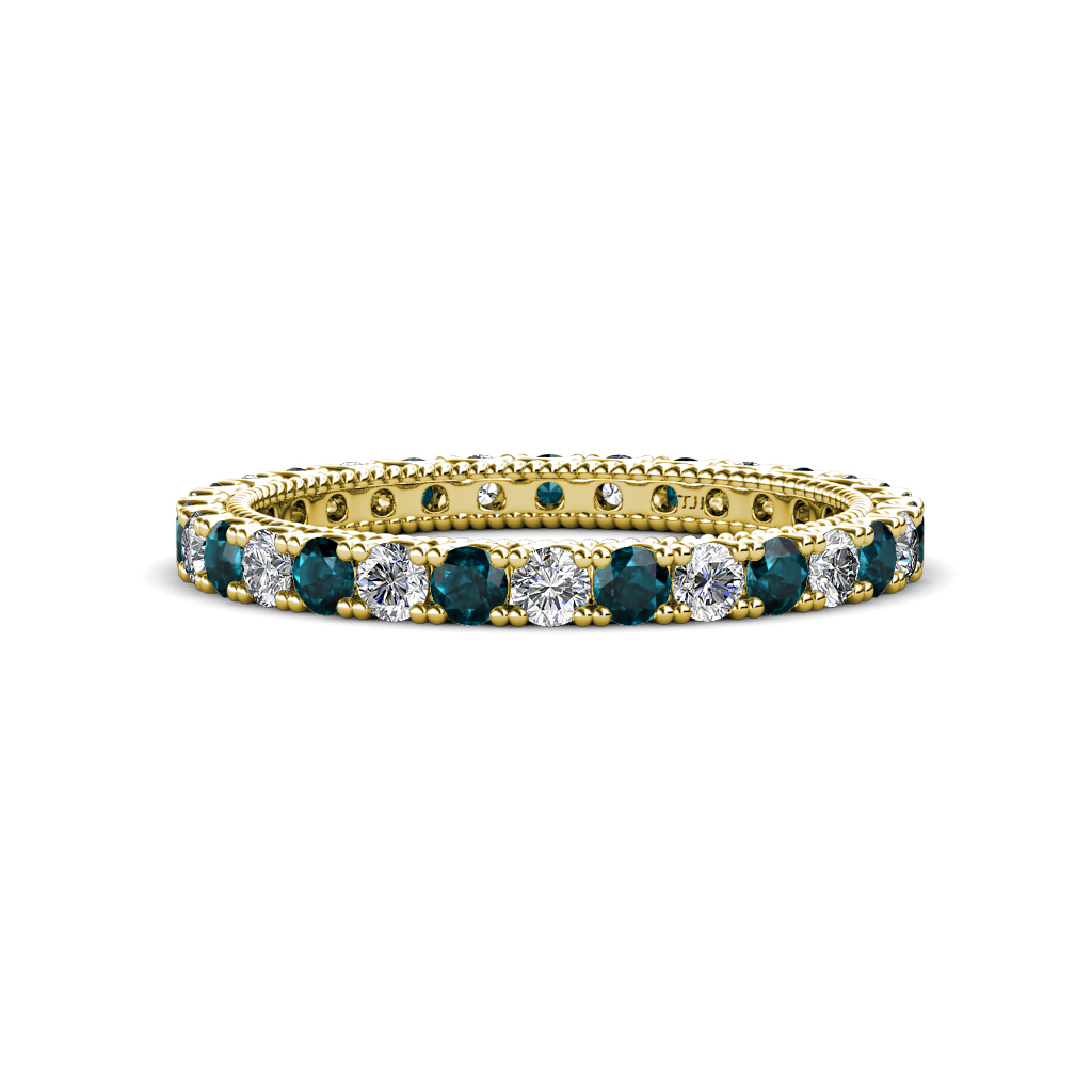 Ellen 1.42 ctw London Blue Topaz and Lab Grown Diamond Eternity Band 