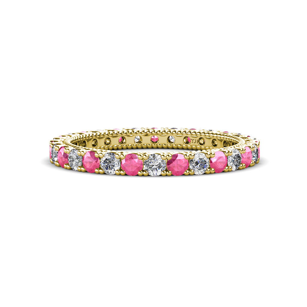 Ellen 1.23 ctw Pink Tourmaline and Lab Grown Diamond Eternity Band 