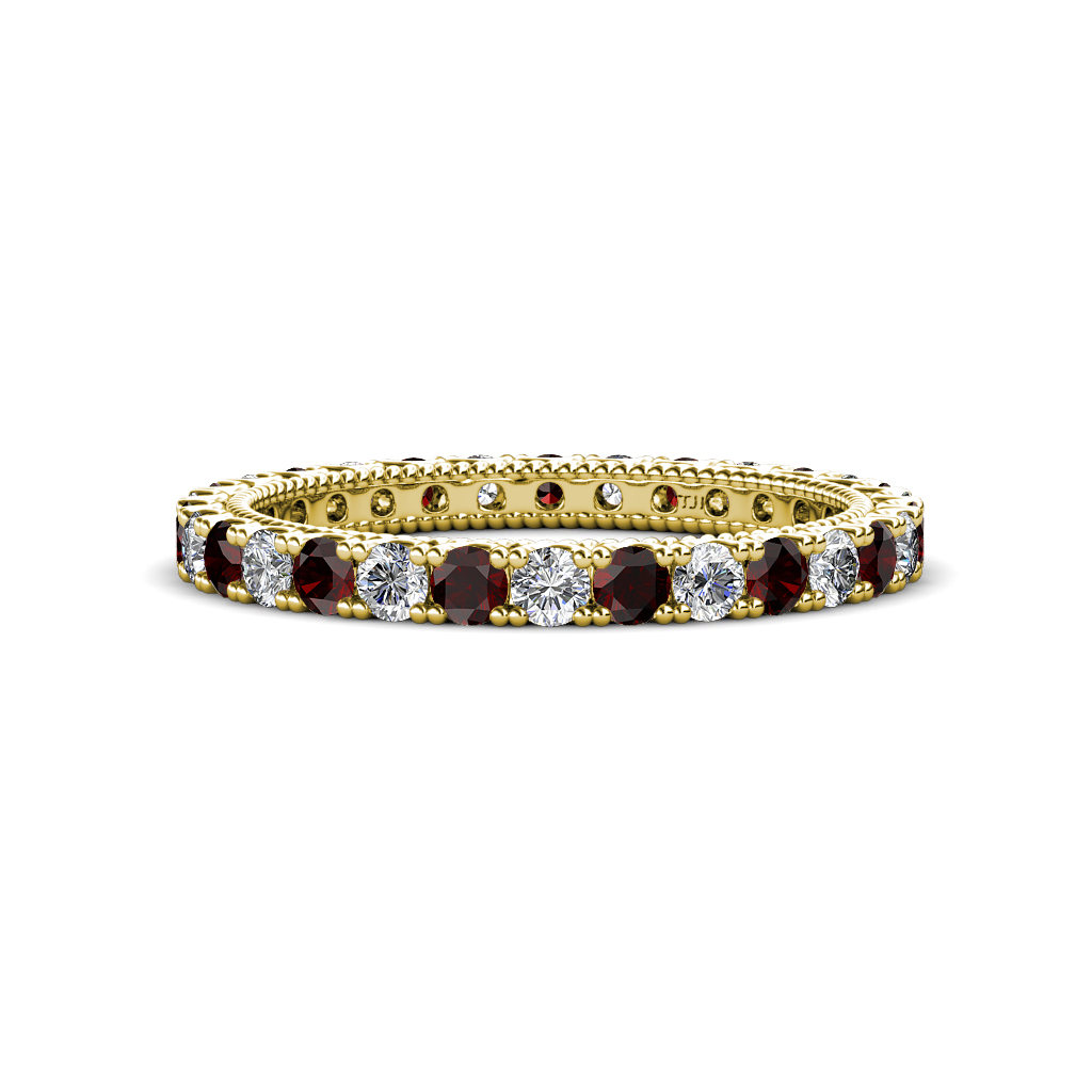 Ellen 1.59 ctw Red Garnet and Lab Grown Diamond Eternity Band 