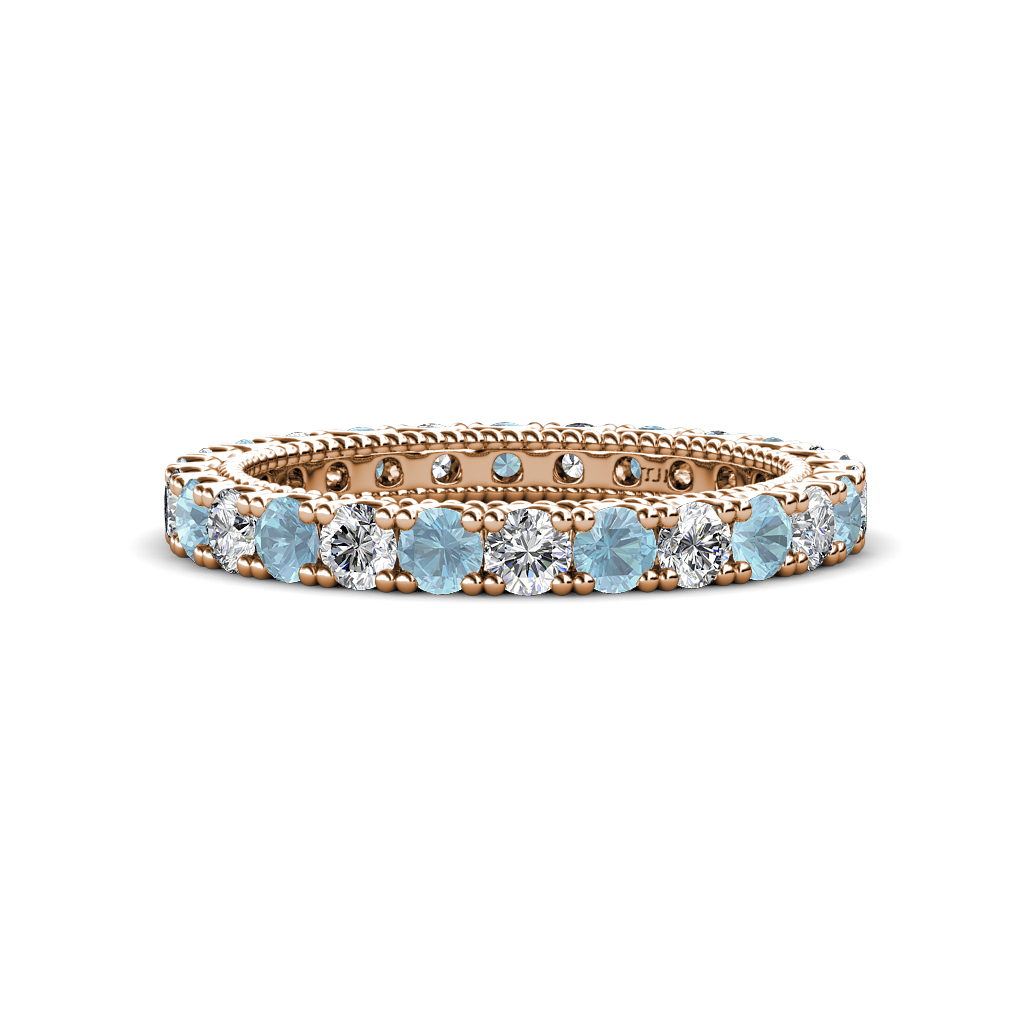 Ellen 1.62 ctw Aquamarine and Lab Grown Diamond Eternity Band 