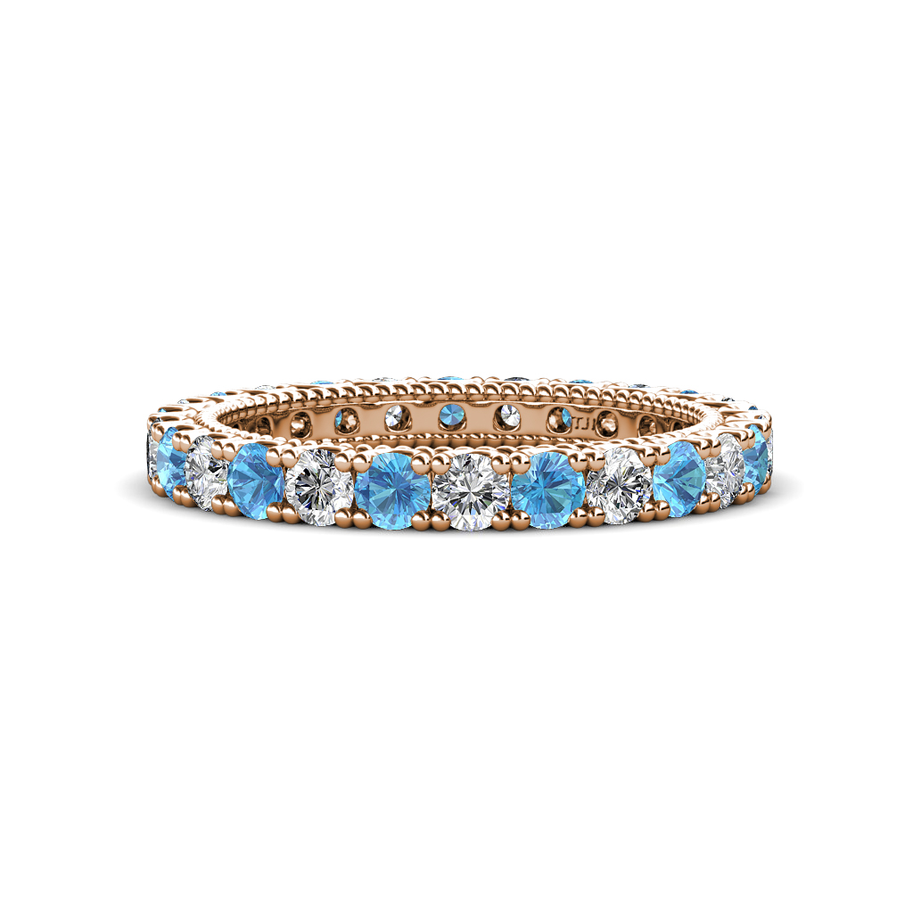 Ellen 1.74 ctw Blue Topaz and Lab Grown Diamond Eternity Band 