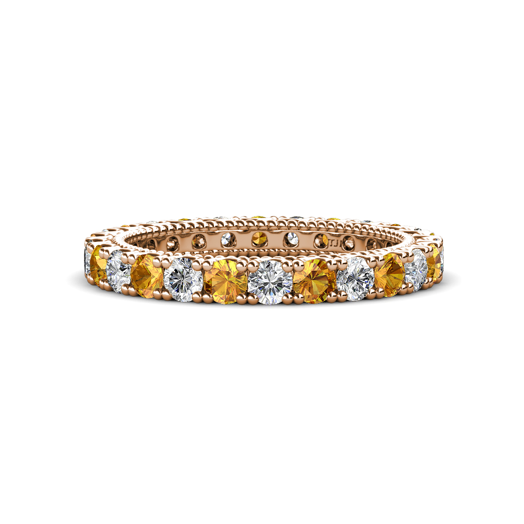 Ellen 1.86 ctw Citrine and Natural Diamond Eternity Band 