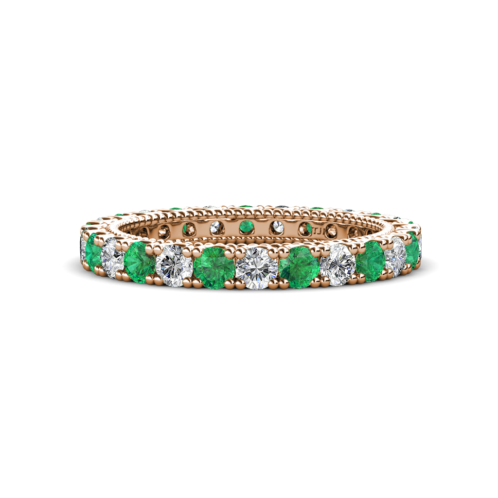 Ellen 1.62 ctw Emerald and Lab Grown Diamond Eternity Band 