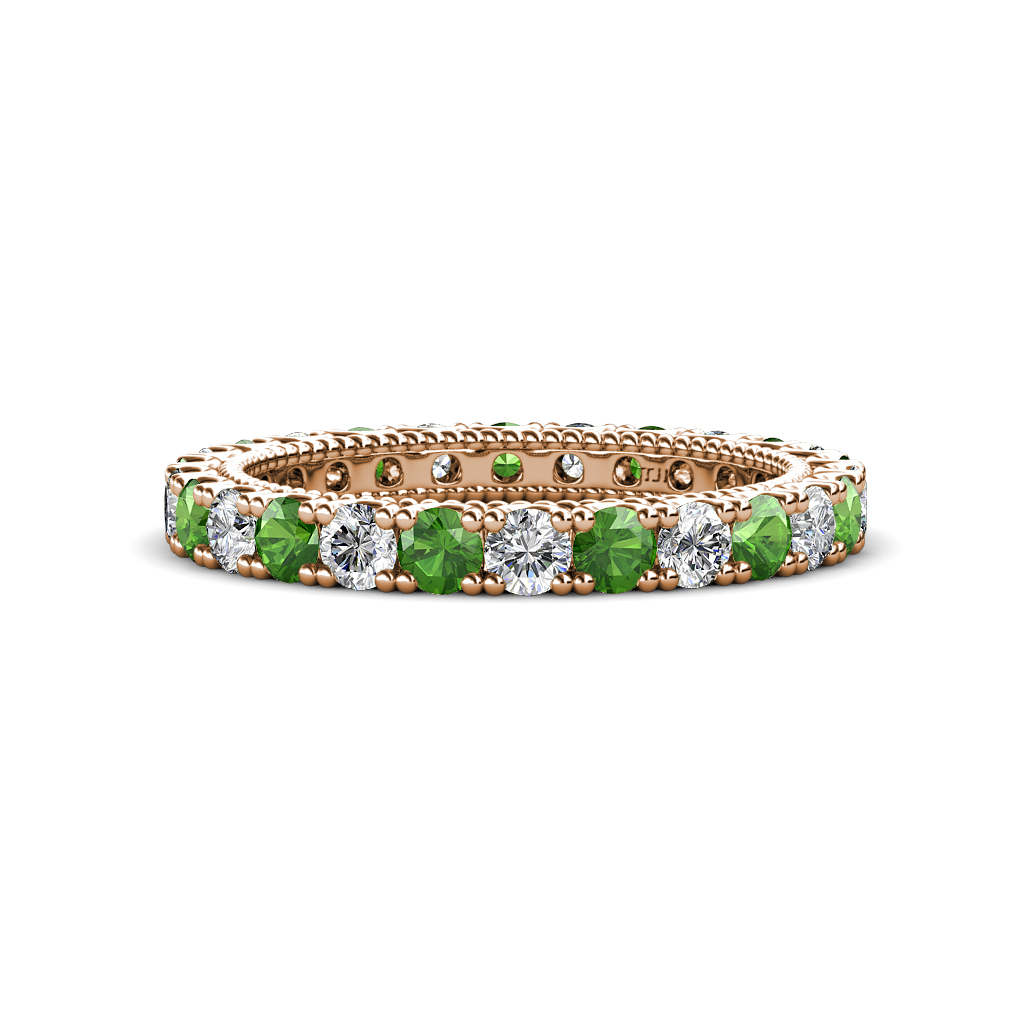 Ellen 1.91 ctw Green Garnet and Natural Diamond Eternity Band 