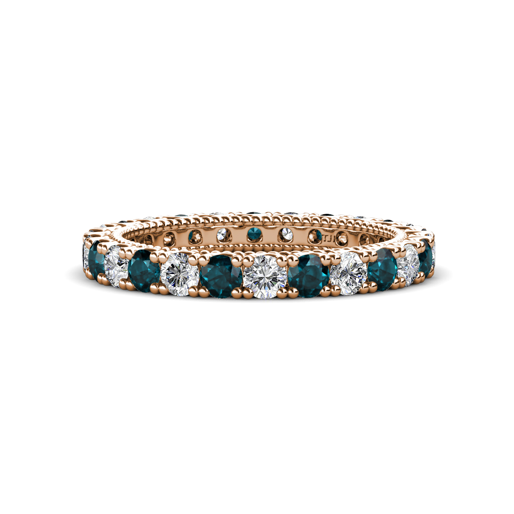Ellen 1.80 ctw London Blue Topaz and Lab Grown Diamond Eternity Band 